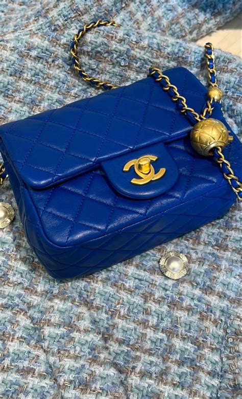 chanel mini royal blue|chanel mini purses.